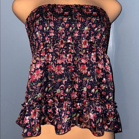 Aqua Tops - Floral ruffled top